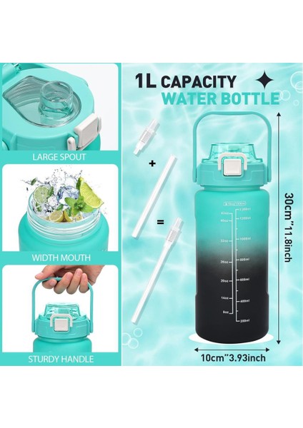 Su Matarası 1500ML VGN2213 Yeşil Siyah