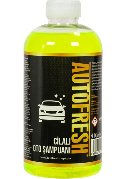 Auto Fresh Autofresh Araç Konsantre Cilalı Oto Araba Yıkama Şampuanı 410 ml Sünger Hediyeli