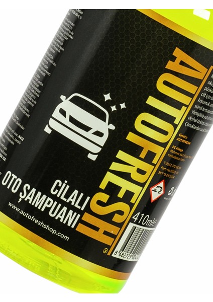 Auto Fresh Autofresh Araç Konsantre Cilalı Oto Araba Yıkama Şampuanı 410 ml Sünger Hediyeli