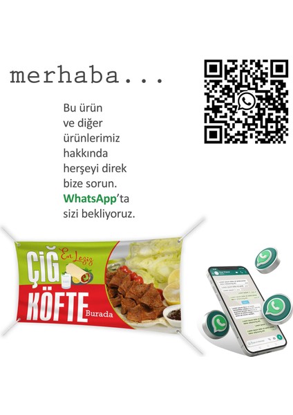 Çiğköfte 50X100CM Branda Pankart modelleri