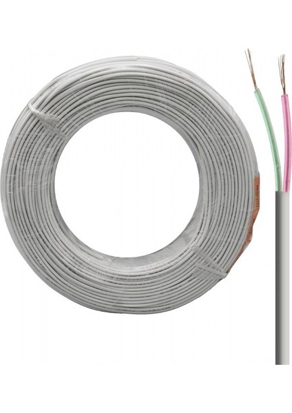 Telefon Kablosu 2li Flat Köken 100 Metre Lan LN-TEL22 0,2 M Beyaz