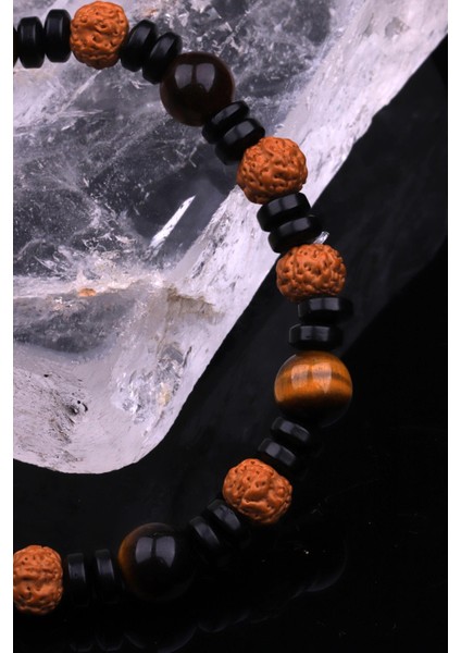 Kaplan Gözü -Rudraksha - Lav Doğal Taş Tasarım Bileklik modelleri