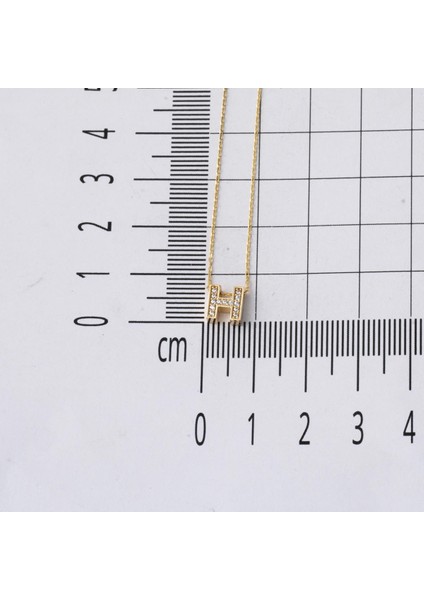 Taşlı H Harfli Minimal Harf Kolye Altın indirimleri
