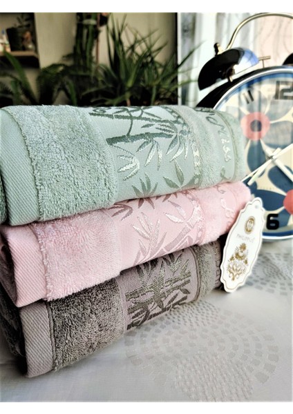 Süper Lüks Miss Bamboo 50X90CM. Ihraç Malı El&yüz 3'lü Havlu Seti %70 Bambu Lifi Içerir