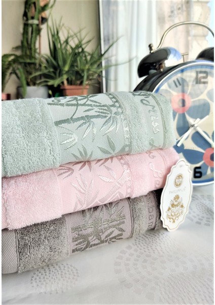 Süper Lüks Miss Bamboo 50X90CM. Ihraç Malı El&yüz 3'lü Havlu Seti %70 Bambu Lifi Içerir