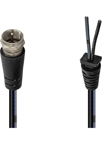 Yerli Üretim 1.2 Metre F Konnektör Adaptör Kablo 0,2 M Siyah