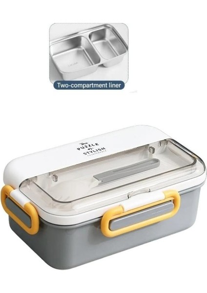 The Puzzle Lunch Box Tek Katlı Paslanmaz Çelik Kolay Kilitlenir Sefer Tası – 900 ml fiyatları