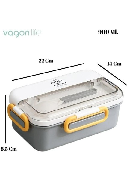 The Puzzle Lunch Box Tek Katlı Paslanmaz Çelik Kolay Kilitlenir Sefer Tası – 900 ml modelleri