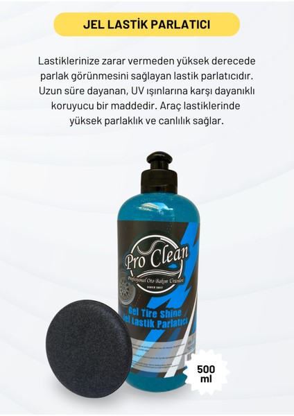Lastik Parlatıcı Jel 500ML ve Uygulama Süngeri