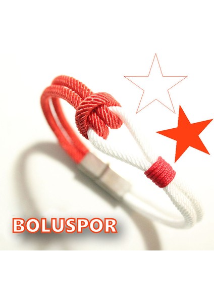 Boluspor Taraftar Bileklik Magnet Kapama Tao Düğüm 18/19/20/21/22 Cm.