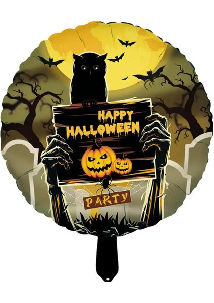 Yuvarlak Happy Halloween Folyo Balon 18 Inç
