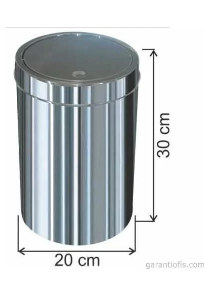 Garanti Metal 1321 Dokunmatik Itme Kapaklı Çöp Kovası (12 Litre)