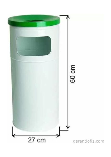 Garanti Metal 1706 Boyalı Bahçe Tipi Çöp Kovası (34 Litre)