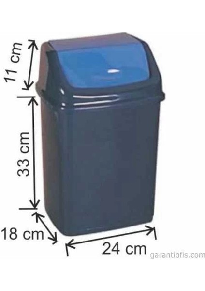 Garanti̇ Metal Garanti Metal 7406 Plastik Itme Kapaklı Çöp Kovası (16 Litre)