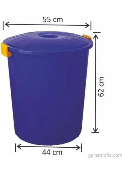 Garanti Metal 7484 Plastik Klasik Kapaklı Kilitli Çöp Kovası (100 Litre)
