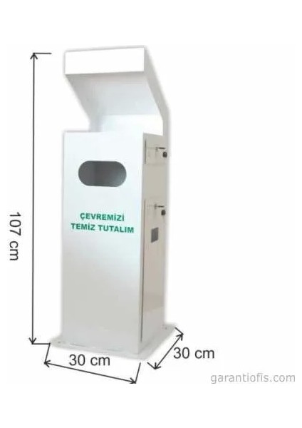 Garanti̇ Metal Garanti Metal 1722 Dış Mekan Kare Çöp Kovası (Küllüklü)