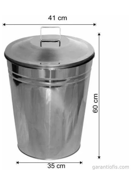 Garanti Metal 1267 Konik Paslanmaz Çöp Kovası (50 Litre)