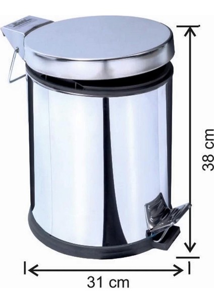 Garanti Metal 1014 Pedallı Çöp Kovası (20 Litre)