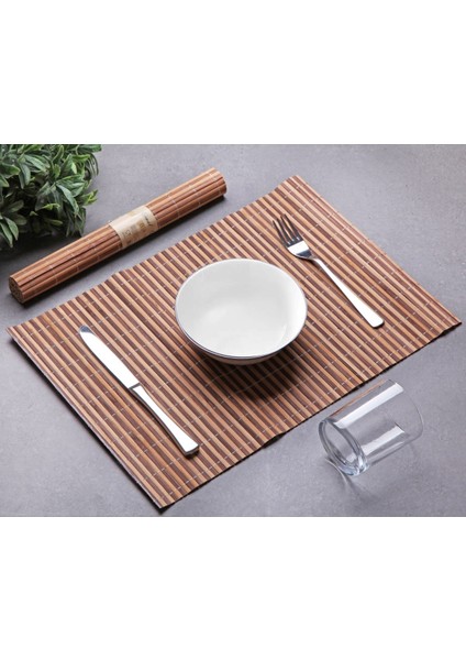 6 Adet Bambu Supla Tabak Altlığı Amerikan Servis 30X45CM