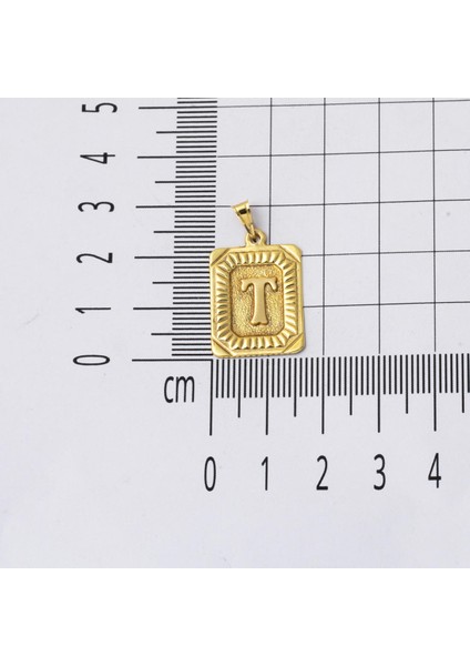 14 Ayar Altın T Harf Kolye Kare Plakalı indirimleri