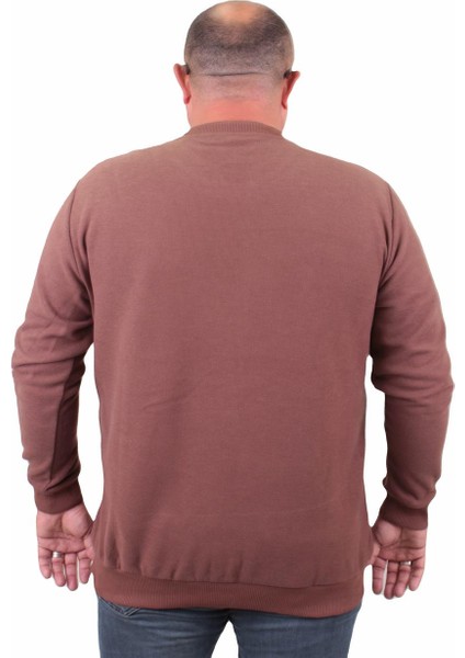 Mocgrande Büyük Beden Selanik V Yaka Classic Sweat 23201 Taba fiyatları