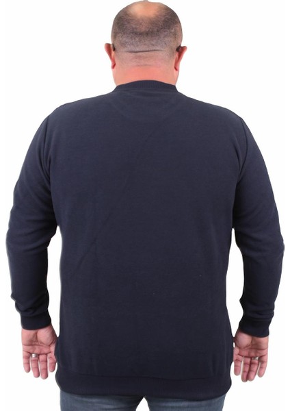 Mocgrande Büyük Beden Selanik V Yaka Classic Sweat 23201 Lacıvert fiyatları