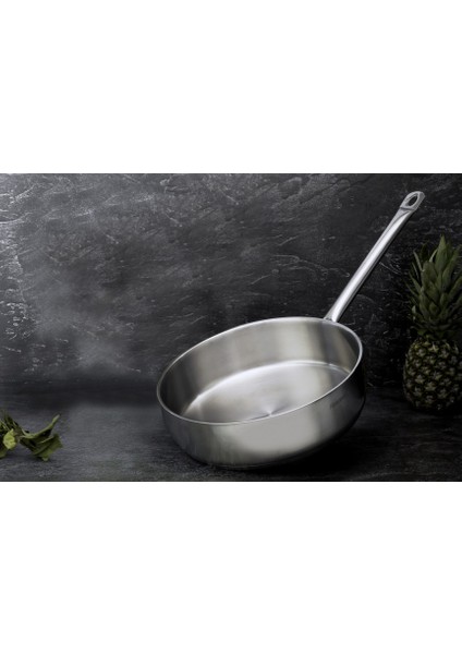 Horeca Helvane Çelik Tava 28 x 8,5 cm - Tek Kulp