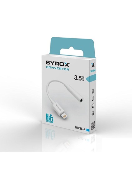 Syrox DT22L-A 3.5 Audıo - Iphone Lıghtnıng Dönüştürücü