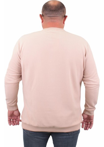 Mocgrande Büyük Beden Selanik V Yaka Classic Sweat 23201 Bej fiyatları