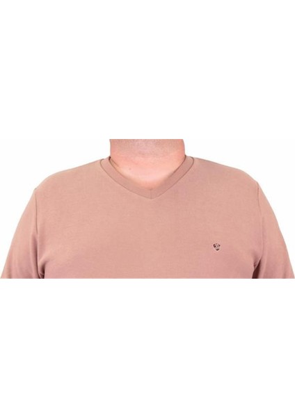 Büyük Beden Selanik V Yaka Classic Sweat 23201 S.kahve fırsatları