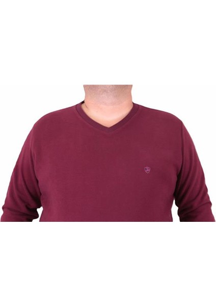 Büyük Beden Selanik V Yaka Classic Sweat 23201 Murdum fırsatları