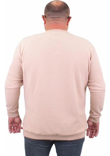 Büyük Beden Selanik V Yaka Classic Sweat 23201 Bej fiyatları