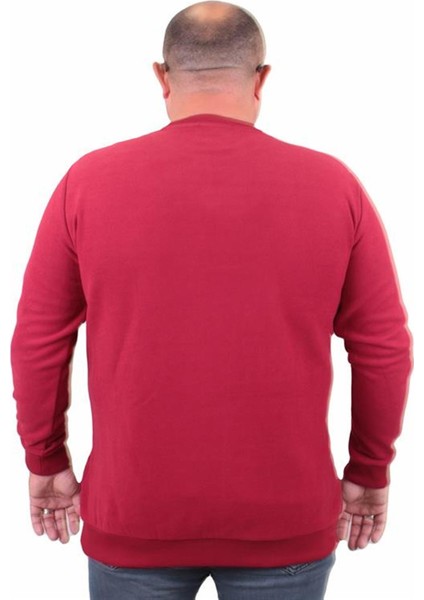 Büyük Beden Selanik V Yaka Classic Sweat 23201 Bordo fiyatları