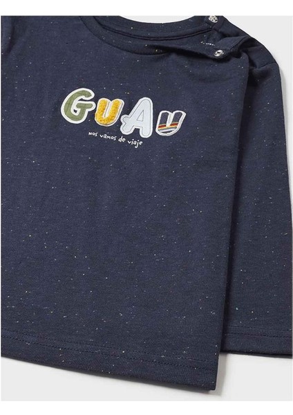 Kışlık Erkek Bebek Uzun Kol T-shirt Koyu Mavi modelleri
