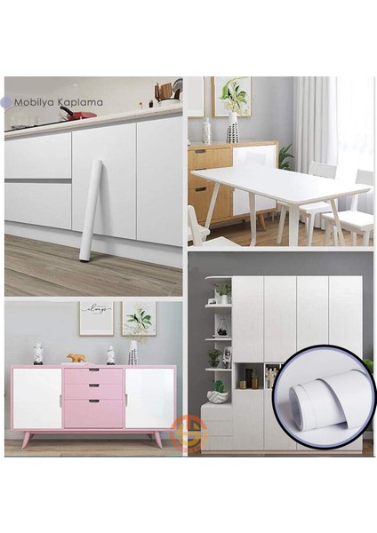 Kendinden Yapışkanlı 60CM×100CM Mat Beyaz Duvar Kağıdı Mutfak Tezgah Dolap Masa Kaplama