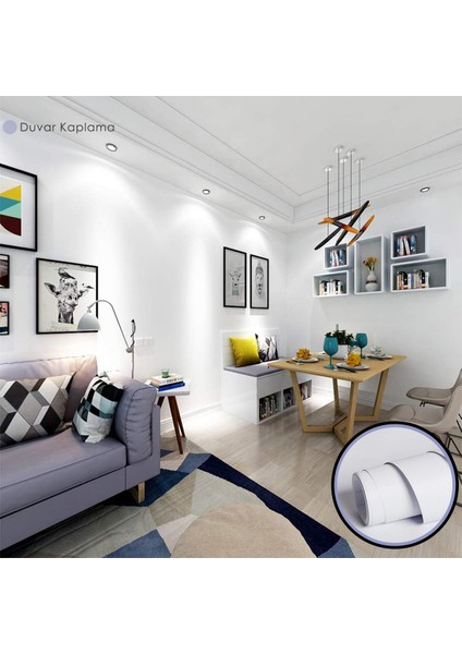 Kendinden Yapışkanlı 60CM×100CM Mat Beyaz Duvar Kağıdı Mutfak Tezgah Dolap Masa Kaplama
