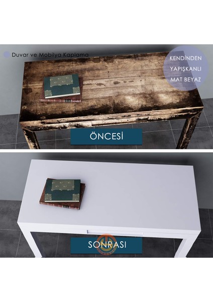 Kendinden Yapışkanlı 60CM×100CM Mat Beyaz Duvar Kağıdı Mutfak Tezgah Dolap Masa Kaplama
