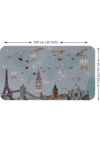 Eğitici Dünya Haritası Dünya Atlası Çocuk ve Bebek Odası Duvar Sticker