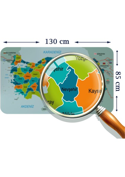 Lila Fil Harita Sepeti Eğitici Öğretici Dünya ve Türkiye Haritası Çocuk Odası Duvar STICKER3887 x L