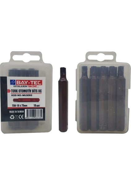 Tork Otomotiv Bits Ucu Uzun T50-10X75 mm (10 Adet) MU2093