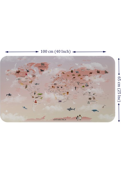 Eğitici Dünya Haritası Dünya Atlası Çocuk ve Bebek Odası Duvar Sticker