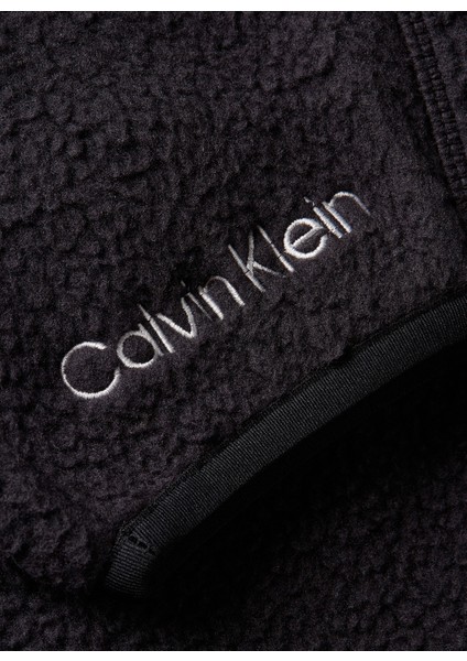 Calvin Klein Siyah Erkek Kapüşonlu Sweatshirt 00GMF3W315BAE Wo/pw   - Sherpa Hood