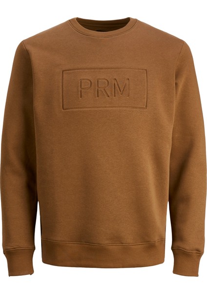 Bisiklet Yaka Kahve Erkek Sweatshırt 12241106_JPRBLABLAKE Sweat Crew Nec