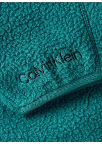 Calvin Klein Yeşil Erkek Kapüşonlu Sweatshirt 00GMF3W315CJG Wo/pw   - Sherpa Hood