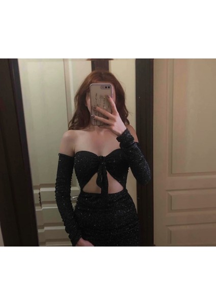 Rosy Livei N Style Siyah Vekırmızı Secenekli Straplez Kesimsimli Kumaştan Öndenfiyonklu Elbise fiyatları