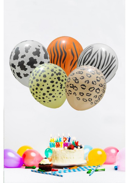 Safari Doğum Günü Parti Seti Balon Zinciri Iyi Ki Doğdun Flama Seti Hayvan Kafa Balonlar fırsatları