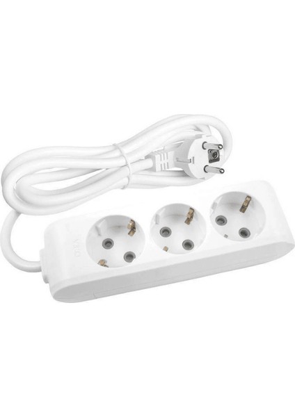 Multi Let (3'lü) Üçlü Priz Topraklı Çocuk Korumalı Kablolu 5 (Beş) Metre (4 Adet)