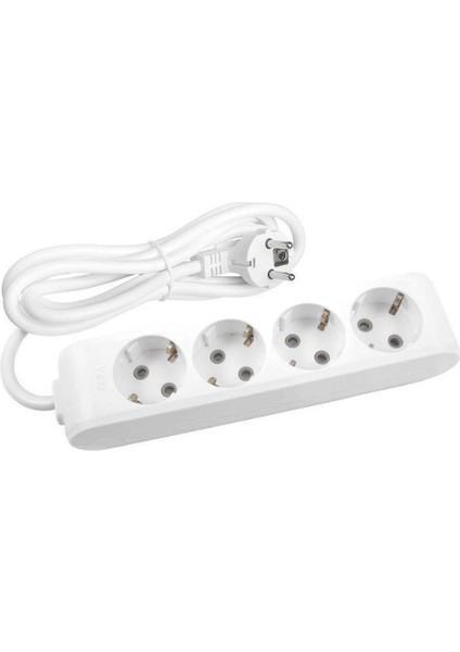 Multi Let (4'lü) Dörtlü Priz Topraklı Çocuk Korumalı Kablolu 3 (Üç) Metre (8 Adet)