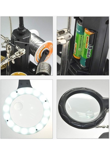 ACN 129 Masa Üstü Ledli Mini Büyüteç Havya Stand Pcb Tutucu modelleri