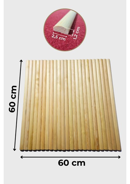 Dekoratif Ahşap Duvar Paneli Balıksırtı Çıta Duvar Paneli Mobilya Kaplama Ahşap Kaplama 60X60 cm